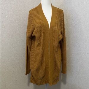 Daytrip Mustard Open-Front Cardigan